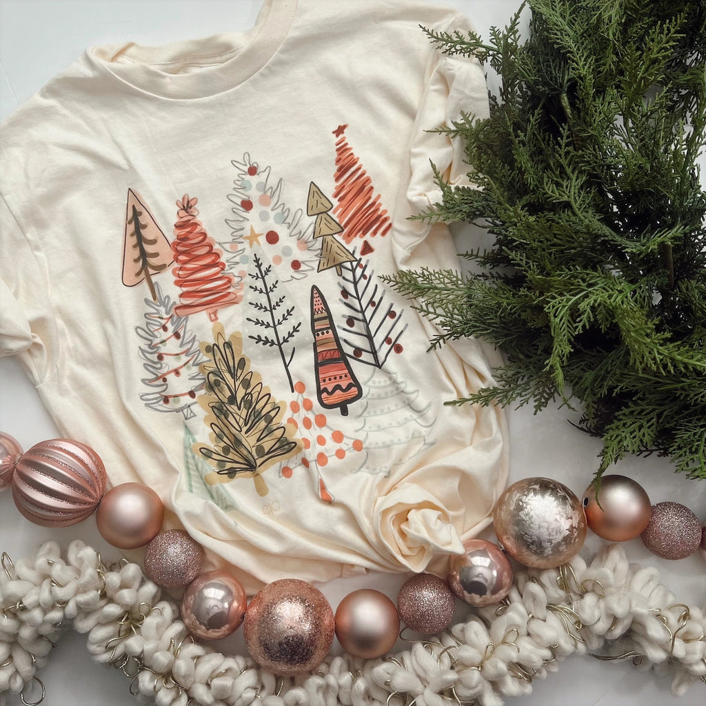 Retro Christmas Tree Farm Graphic Tee - Lily Rose Co. Marketplace 